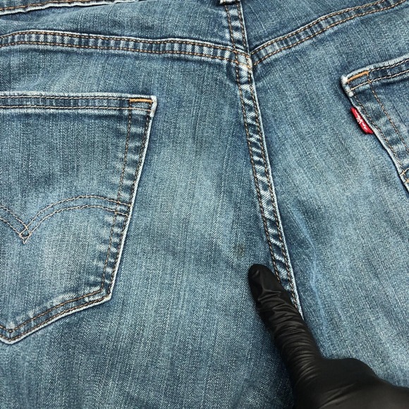 Levis 505 Jeans Mens 34x32 Blue Denim Straight Leg Stretch Medium Wash Classic - Picture 11 of 16